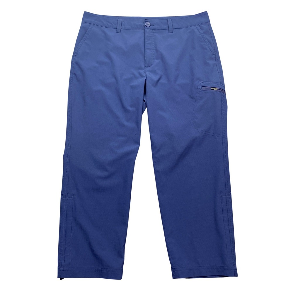 Eddie Bauer Women 10 Blue Stretch Ripstop Crop Pants Hiking Outdoor 1767954